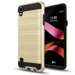 Wholesale LG Tribute HD, X Style, Volt 3, LS676 Armor Hybrid Case (Champagne Gold)